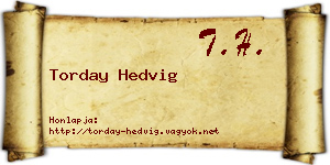 Torday Hedvig névjegykártya